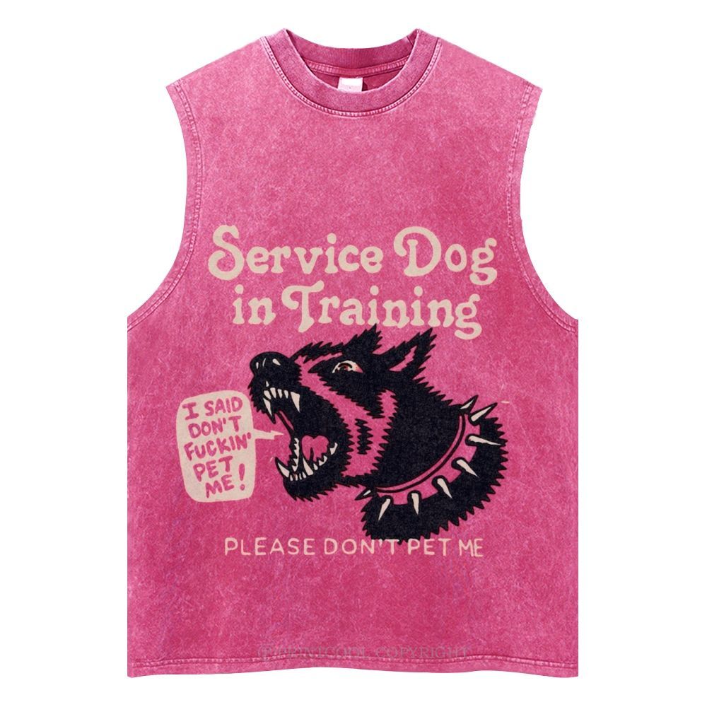 Service Dog Is Training Unisex Washed Tank Top