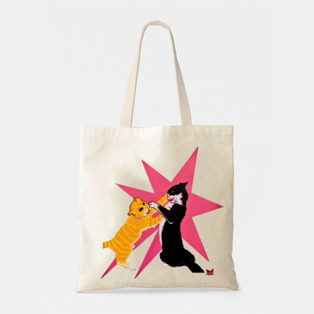 Fighting Cats Tote Bag