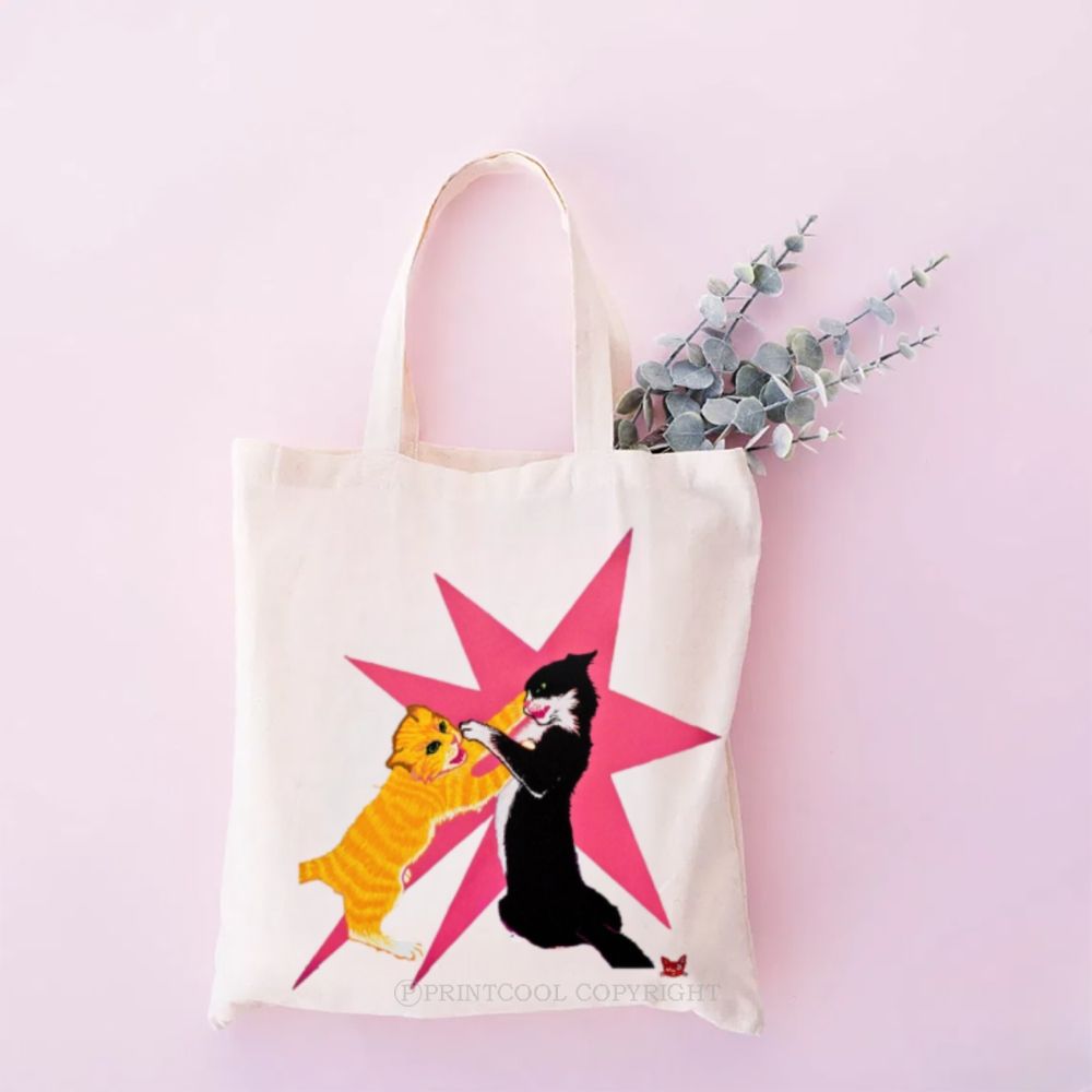 Fighting Cats Tote Bag