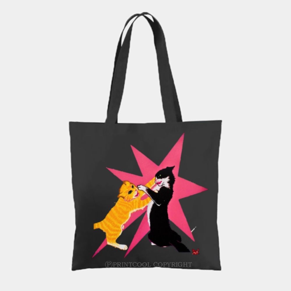 Fighting Cats Tote Bag