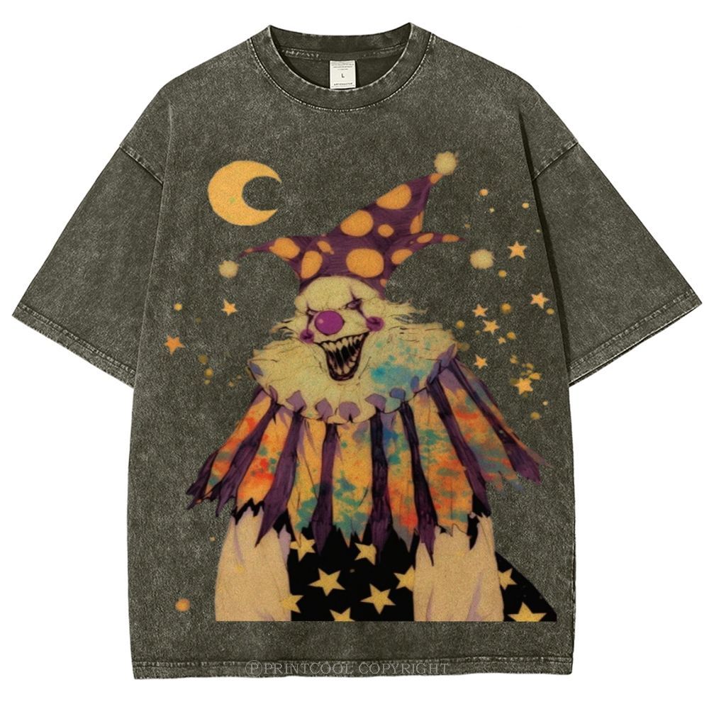 Scary Clown Unisex Vintage Washed Tee