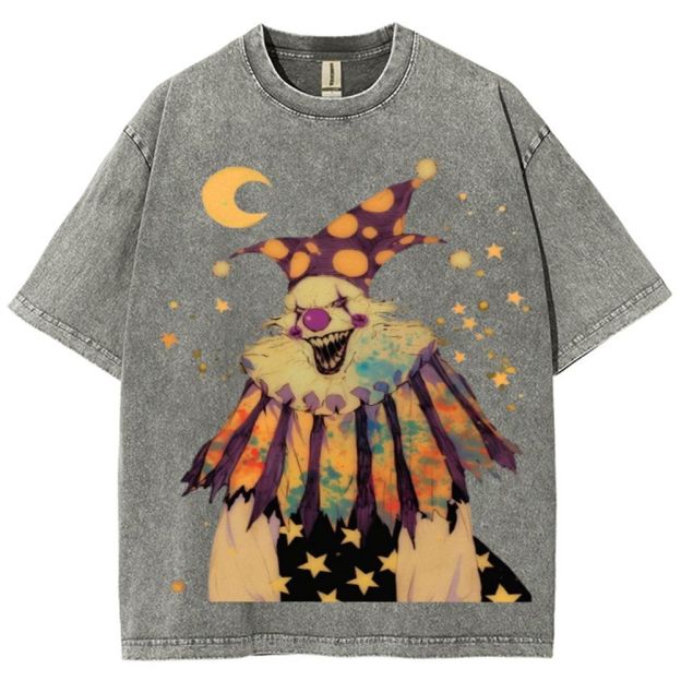 Scary Clown Unisex Vintage Washed Tee