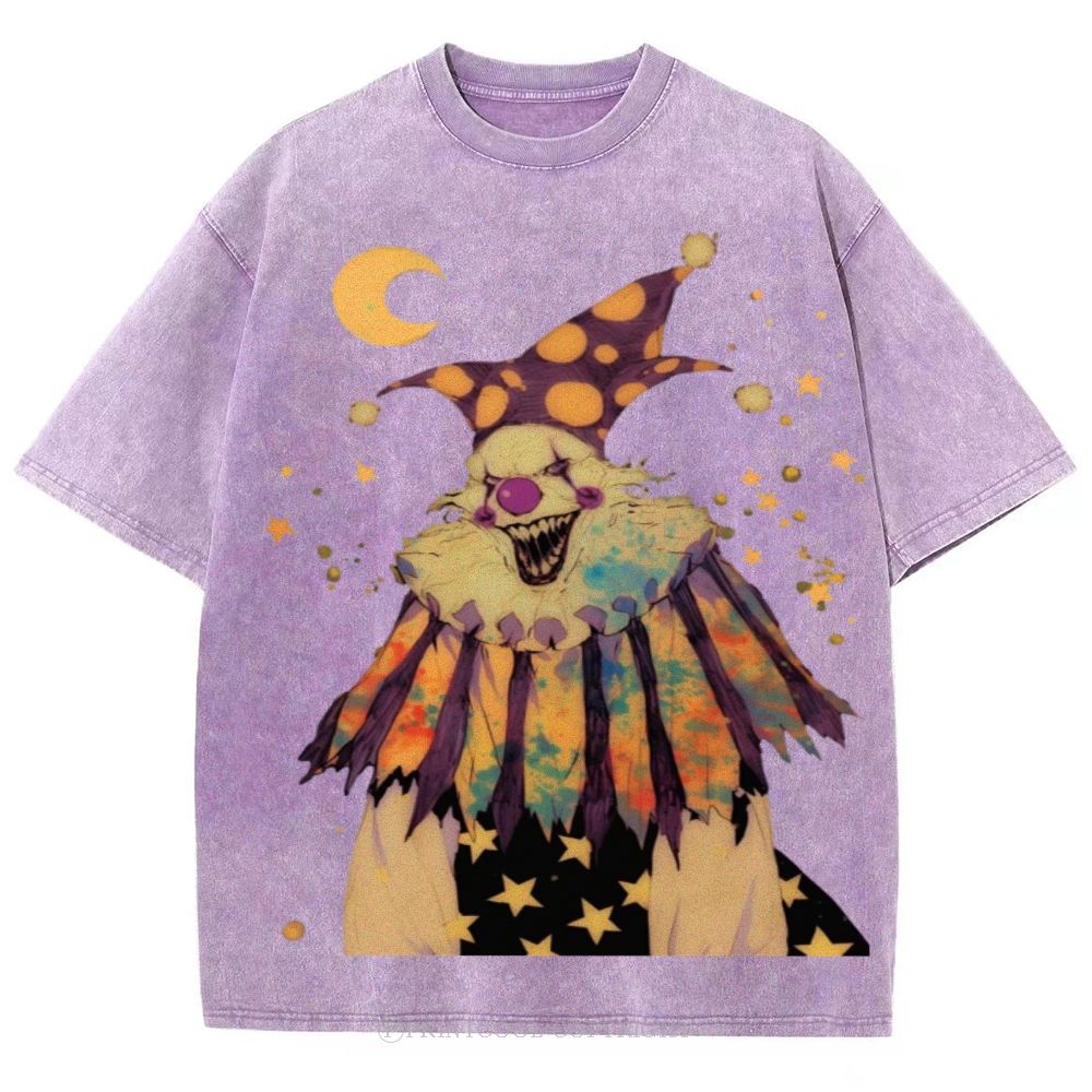 Scary Clown Unisex Vintage Washed Tee