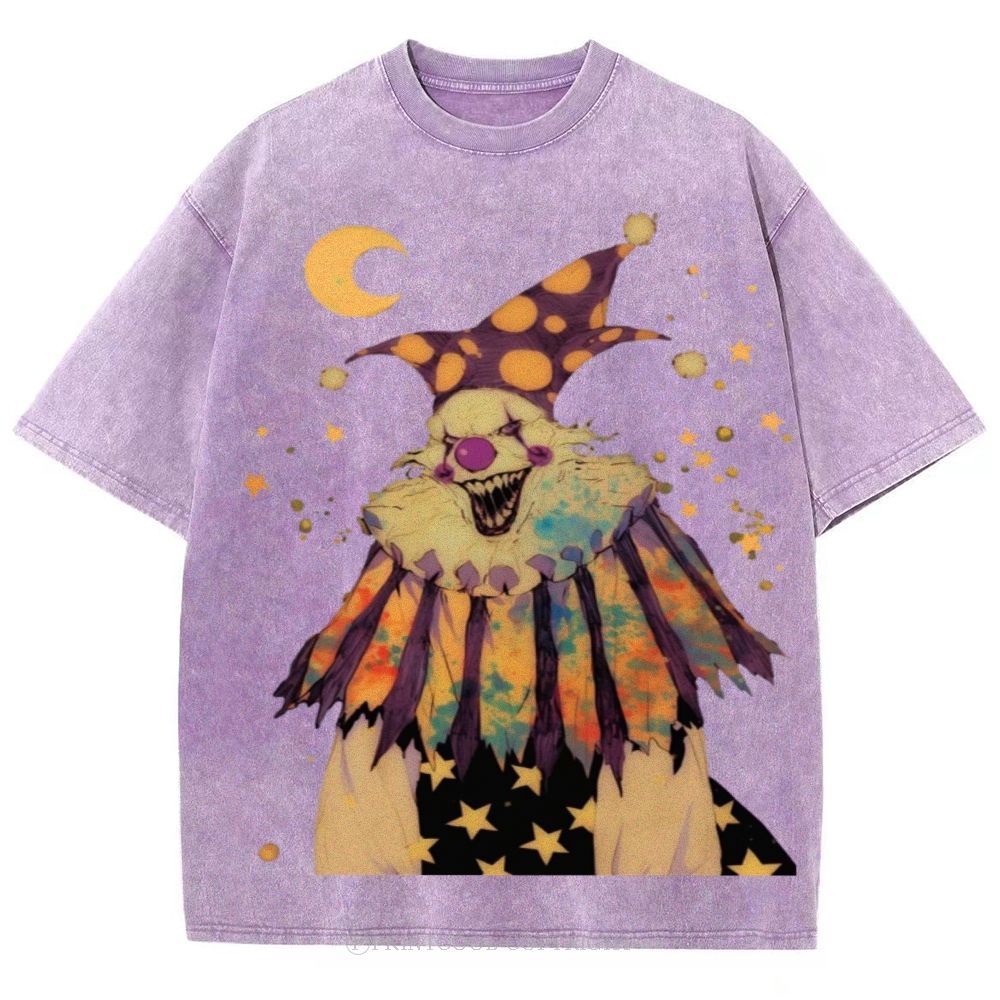 Scary Clown Unisex Vintage Washed Tee