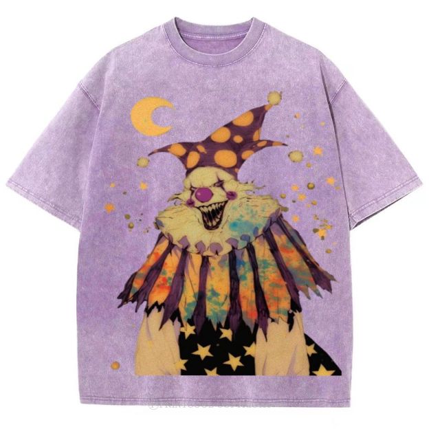 Scary Clown Unisex Vintage Washed Tee