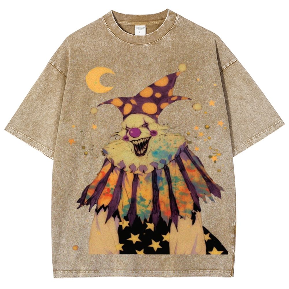 Scary Clown Unisex Vintage Washed Tee