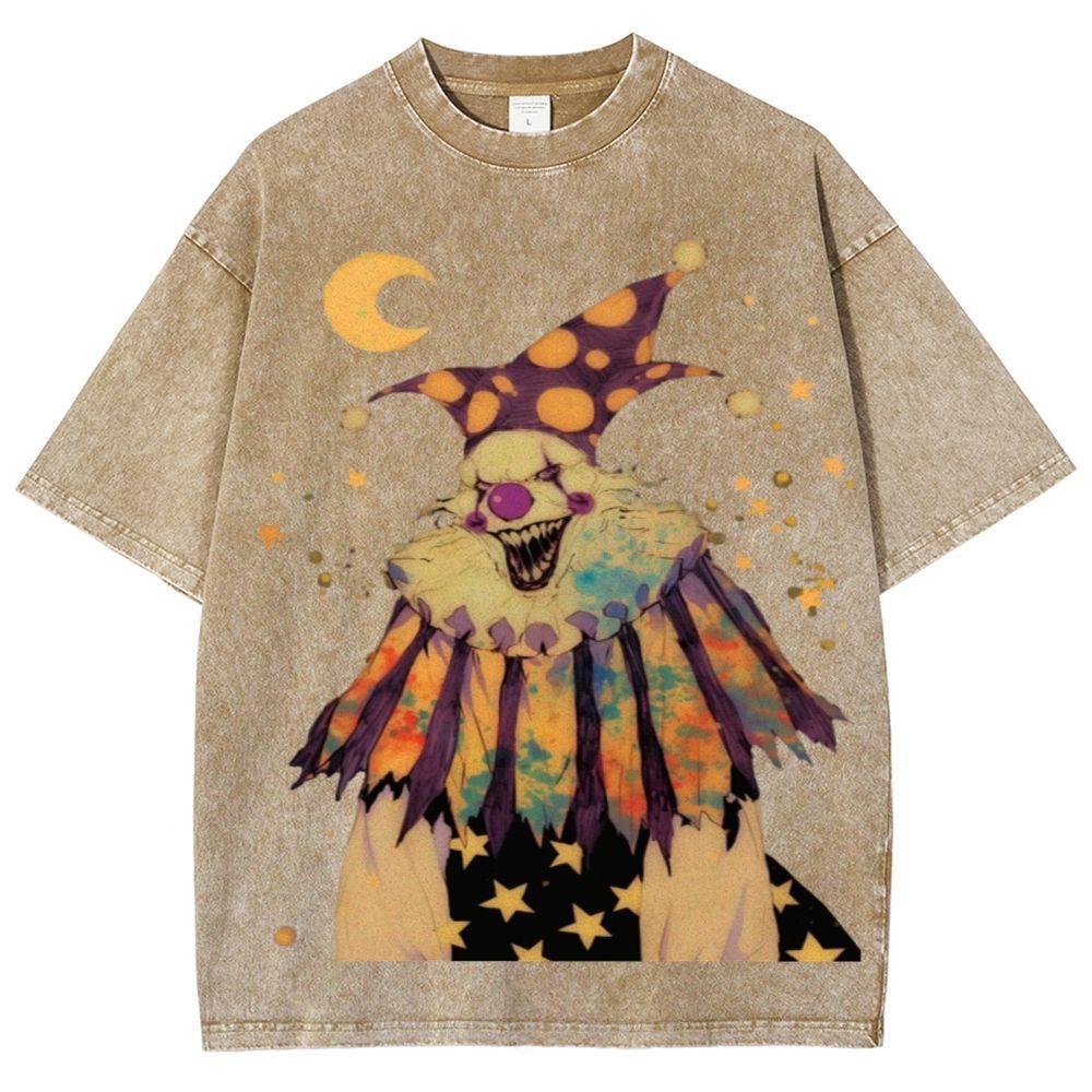 Scary Clown Unisex Vintage Washed Tee