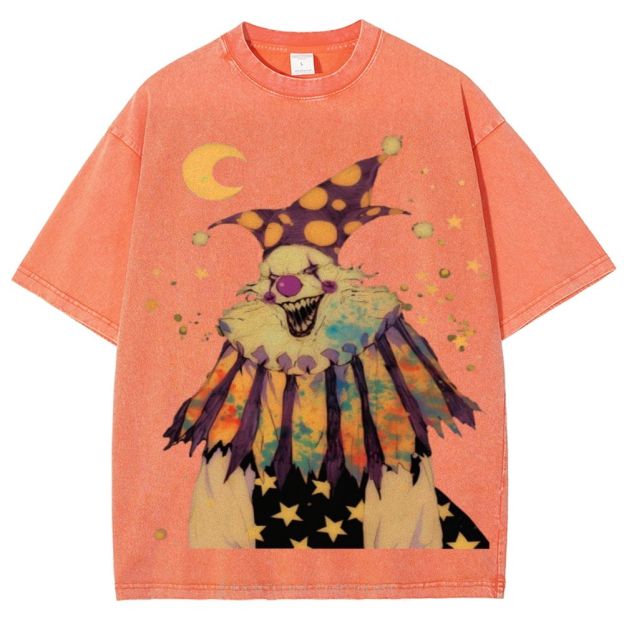 Scary Clown Unisex Vintage Washed Tee
