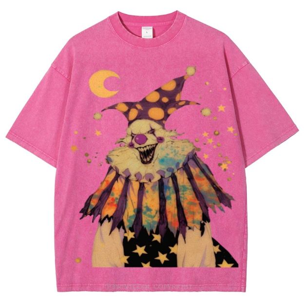 Scary Clown Unisex Vintage Washed Tee