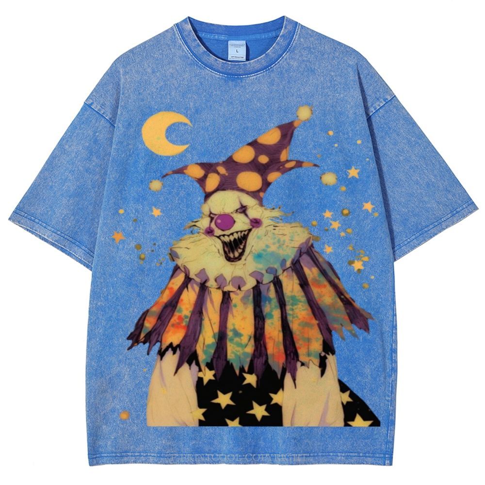 Scary Clown Unisex Vintage Washed Tee