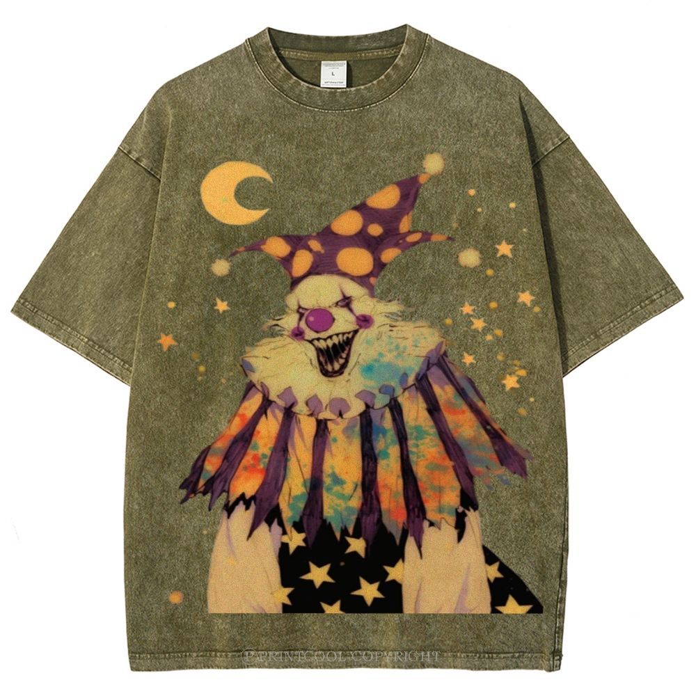 Scary Clown Unisex Vintage Washed Tee