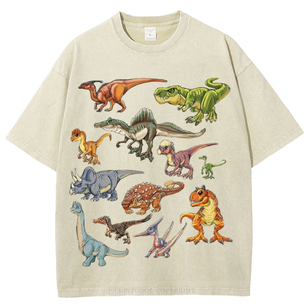 Cool Dinosaurs Unisex Vintage Washed Tee