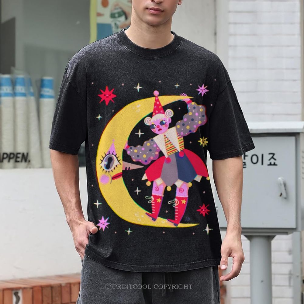 Star Clown Unisex Vintage Washed Tee