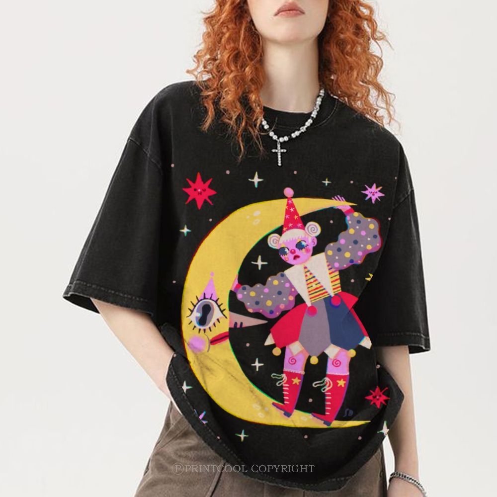 Star Clown Unisex Vintage Washed Tee
