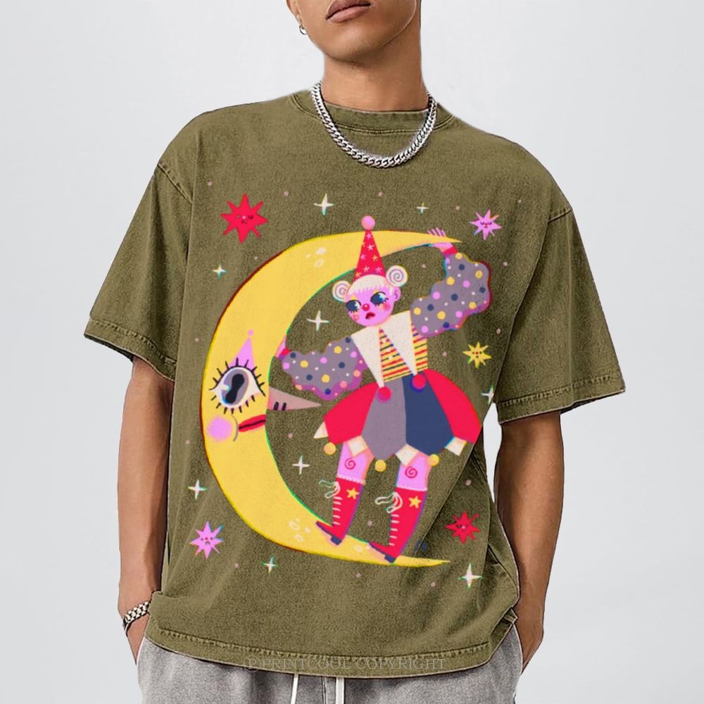 Star Clown Unisex Vintage Washed Tee