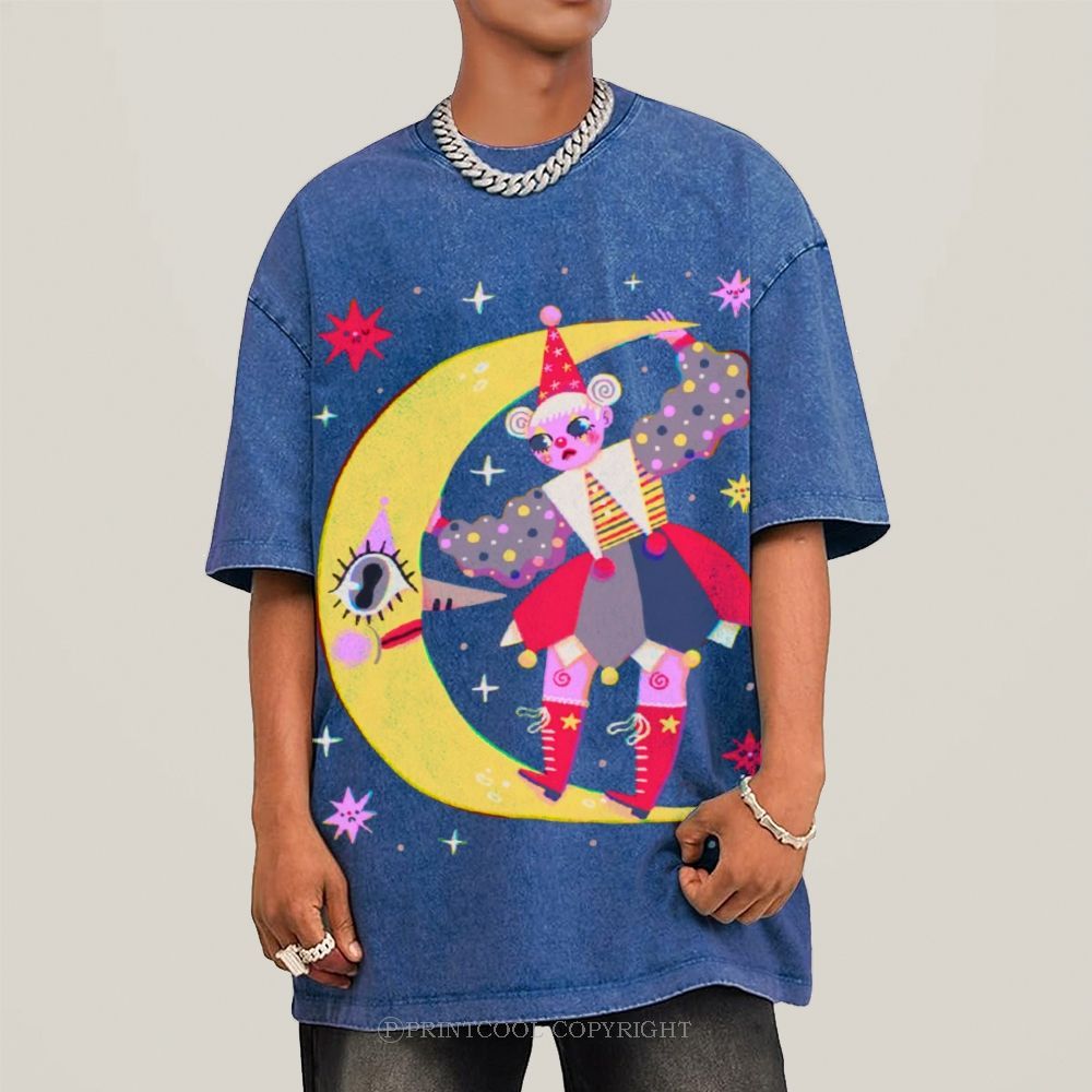 Star Clown Unisex Vintage Washed Tee