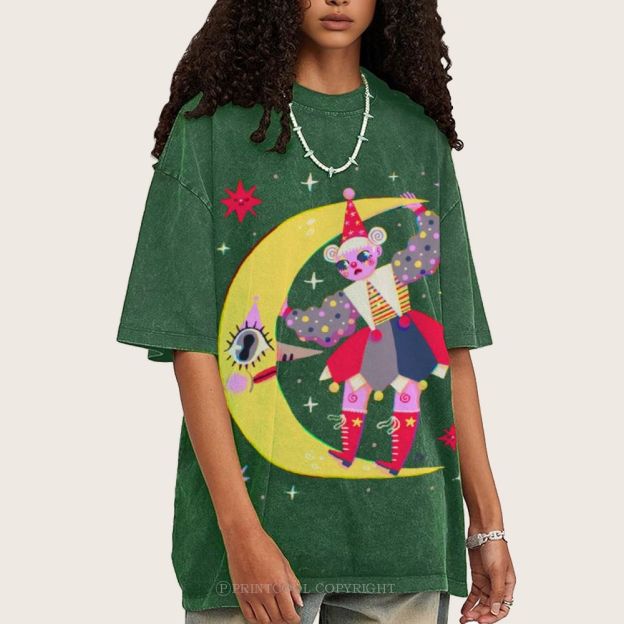 Star Clown Unisex Vintage Washed Tee
