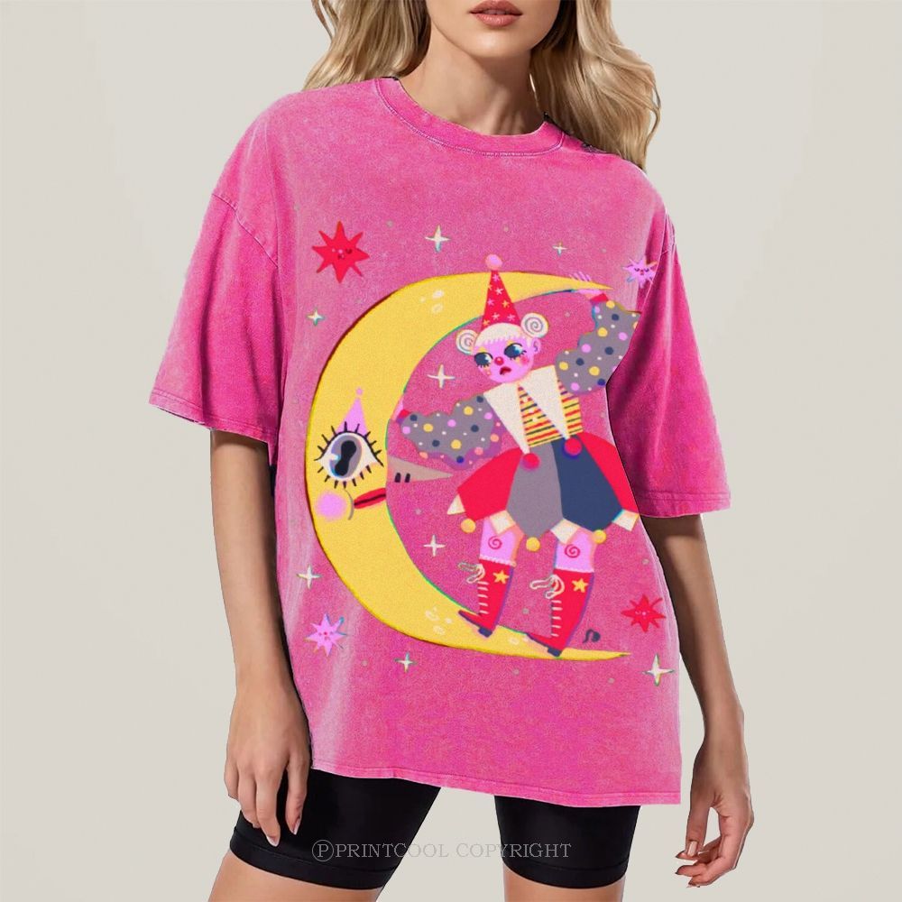 Star Clown Unisex Vintage Washed Tee