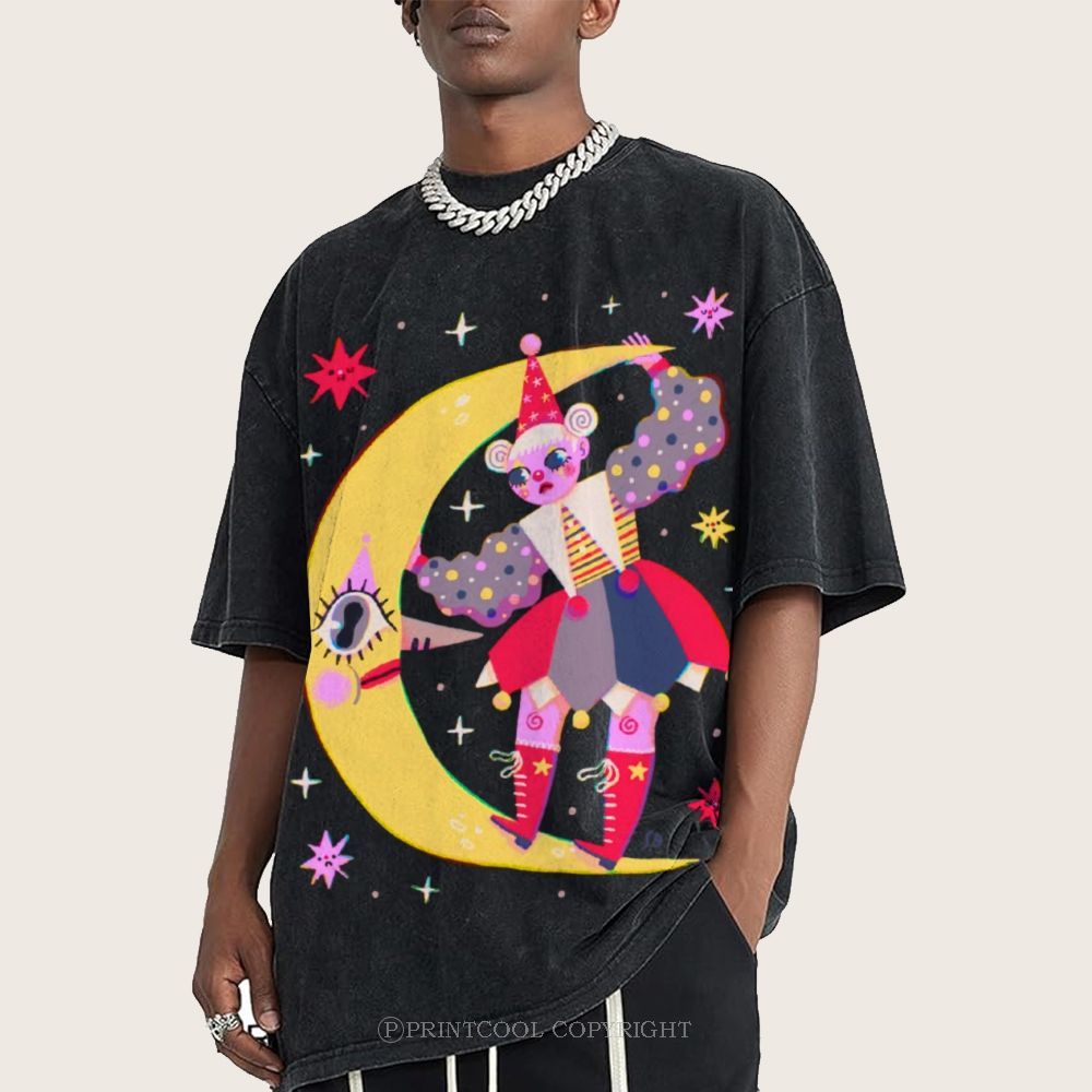Star Clown Unisex Vintage Washed Tee