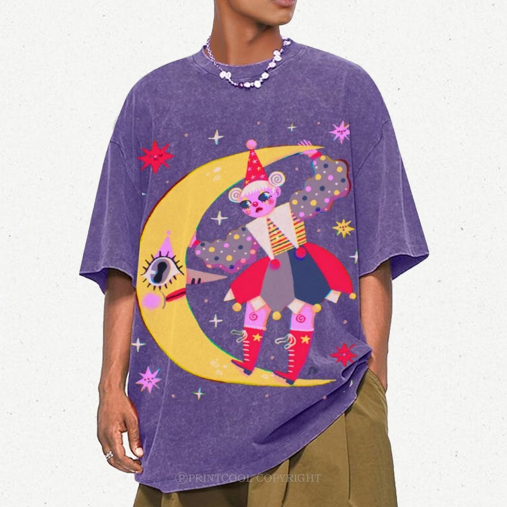 Star Clown Unisex Vintage Washed Tee