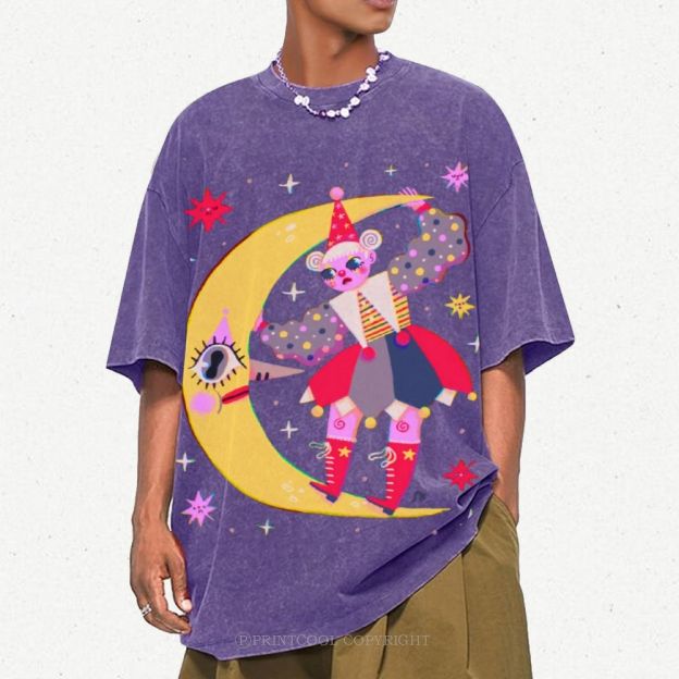 Star Clown Unisex Vintage Washed Tee