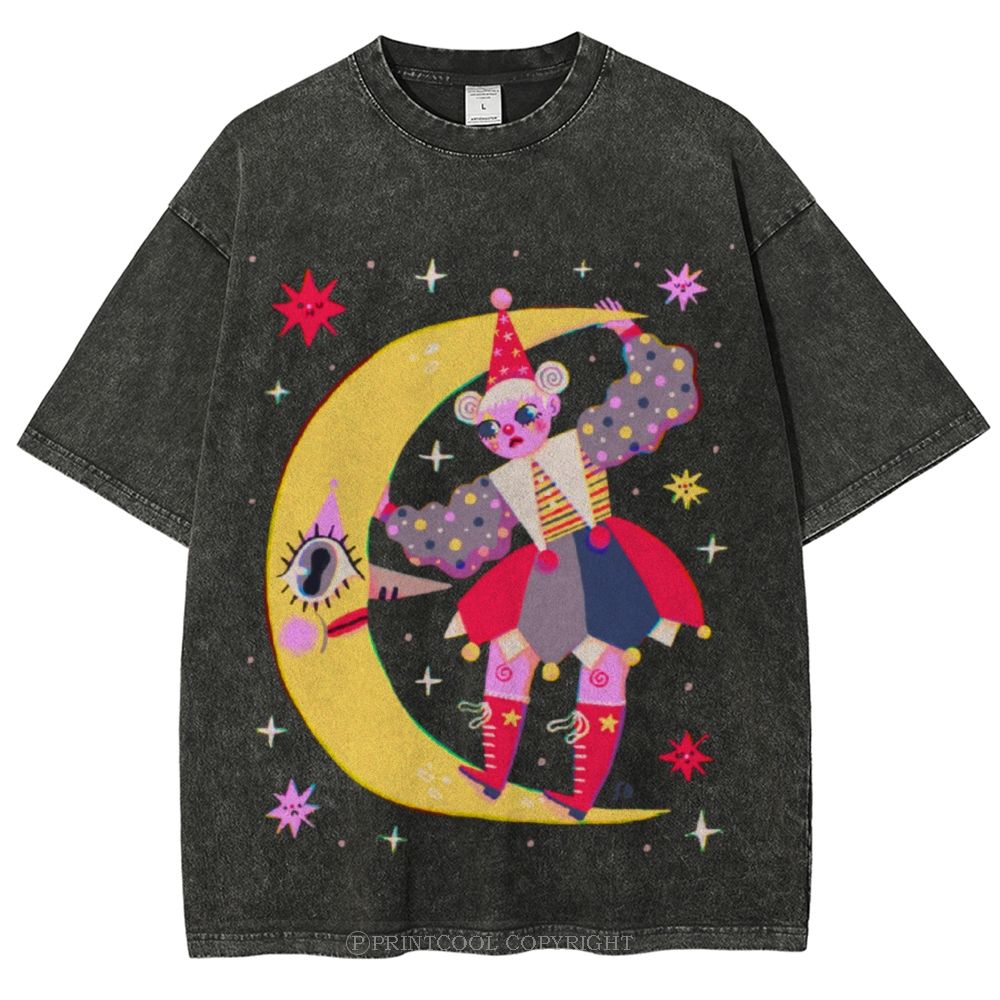 Star Clown Unisex Vintage Washed Tee