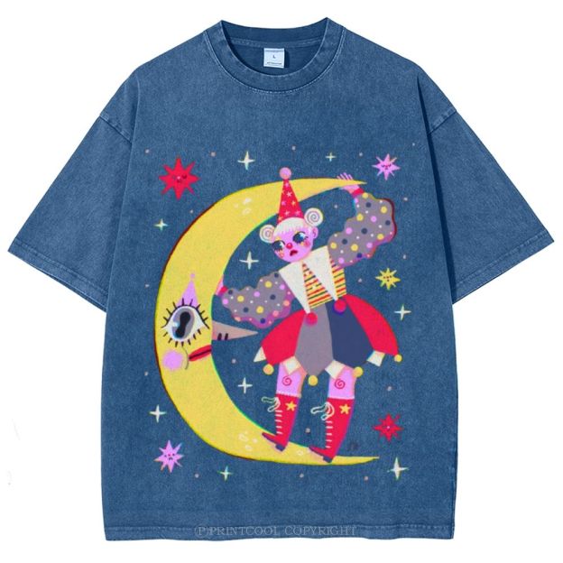 Star Clown Unisex Vintage Washed Tee