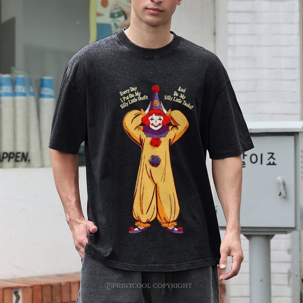Yellow Clown Unisex Vintage Washed Tee