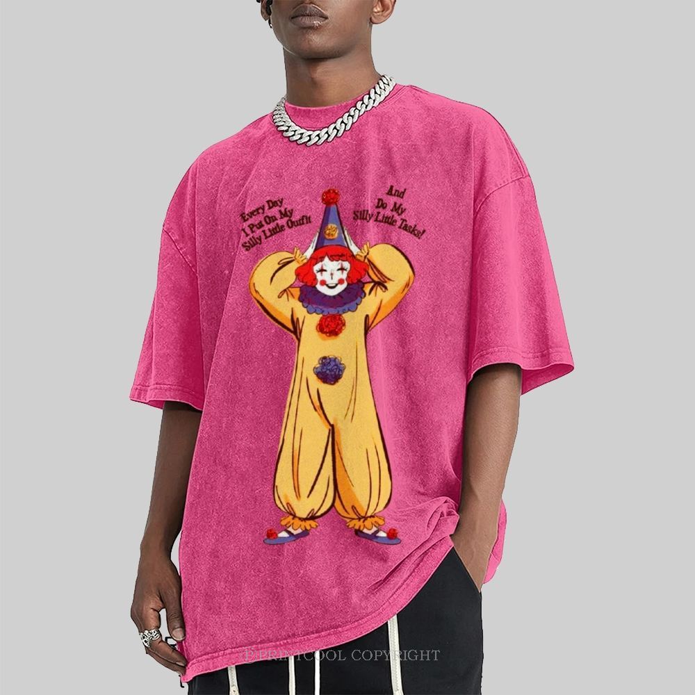 Yellow Clown Unisex Vintage Washed Tee