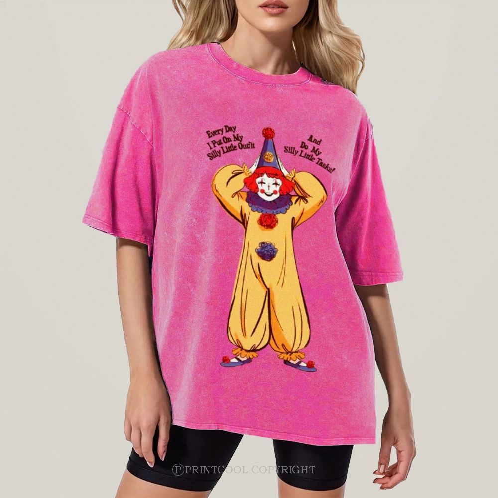 Yellow Clown Unisex Vintage Washed Tee