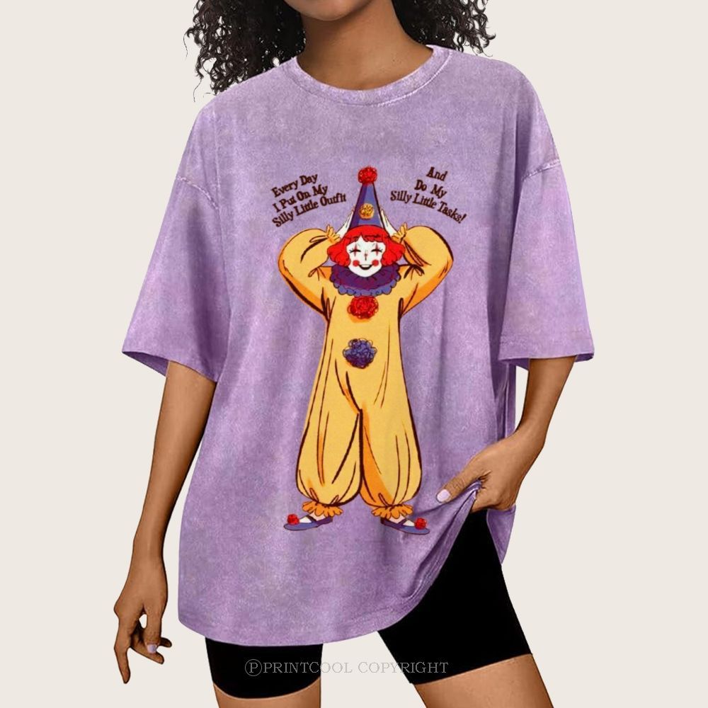 Yellow Clown Unisex Vintage Washed Tee