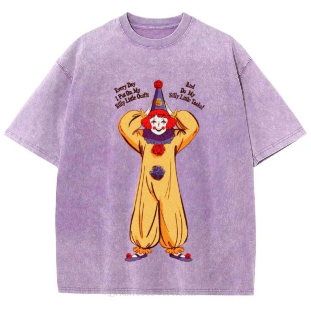 Yellow Clown Unisex Vintage Washed Tee