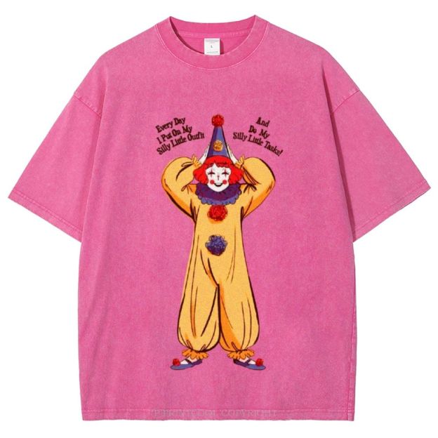 Yellow Clown Unisex Vintage Washed Tee