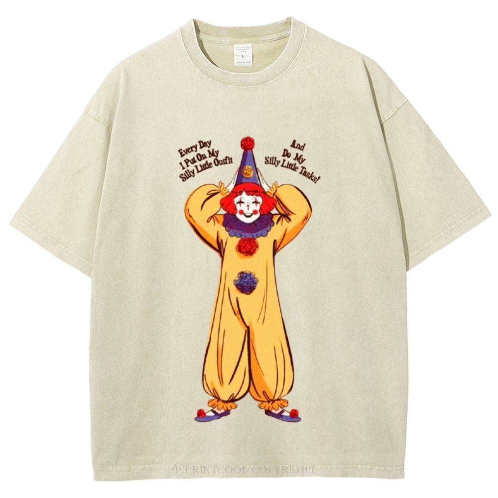 Yellow Clown Unisex Vintage Washed Tee