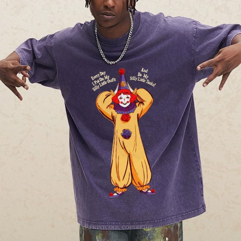 Yellow Clown Unisex Vintage Washed Tee