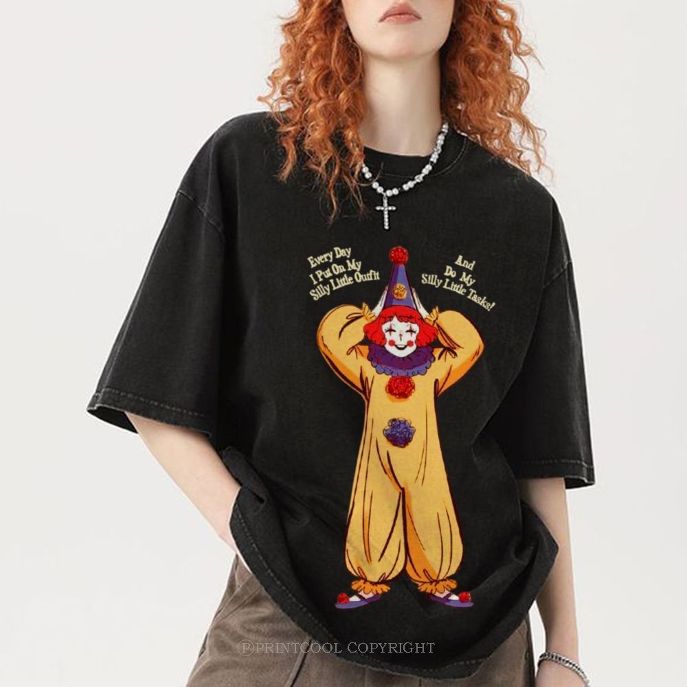 Yellow Clown Unisex Vintage Washed Tee