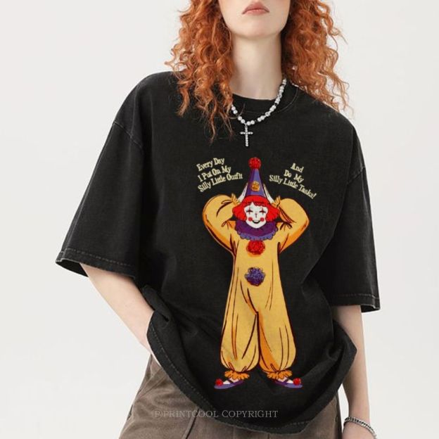 Yellow Clown Unisex Vintage Washed Tee