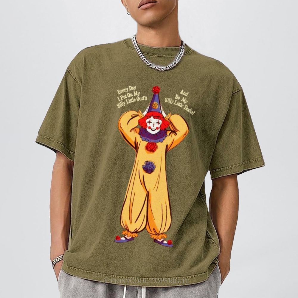Yellow Clown Unisex Vintage Washed Tee