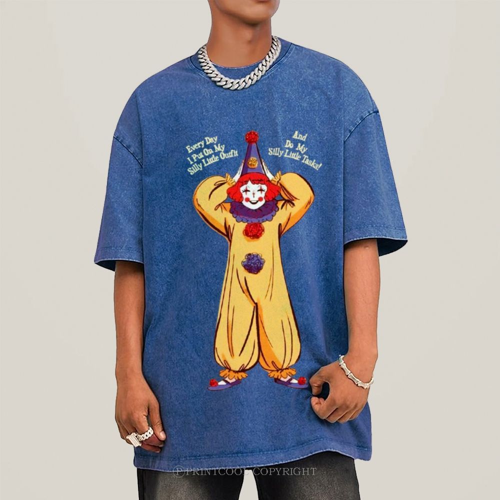 Yellow Clown Unisex Vintage Washed Tee