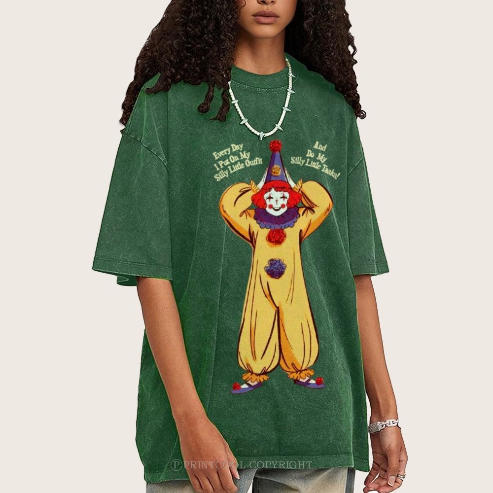 Yellow Clown Unisex Vintage Washed Tee