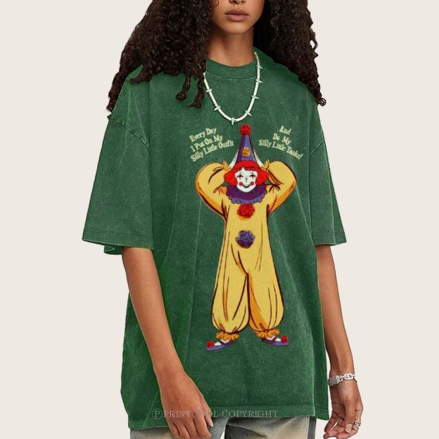 Yellow Clown Unisex Vintage Washed Tee