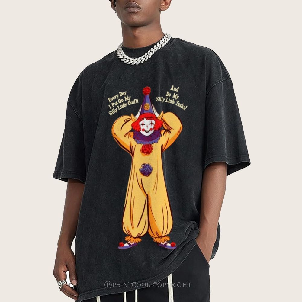 Yellow Clown Unisex Vintage Washed Tee