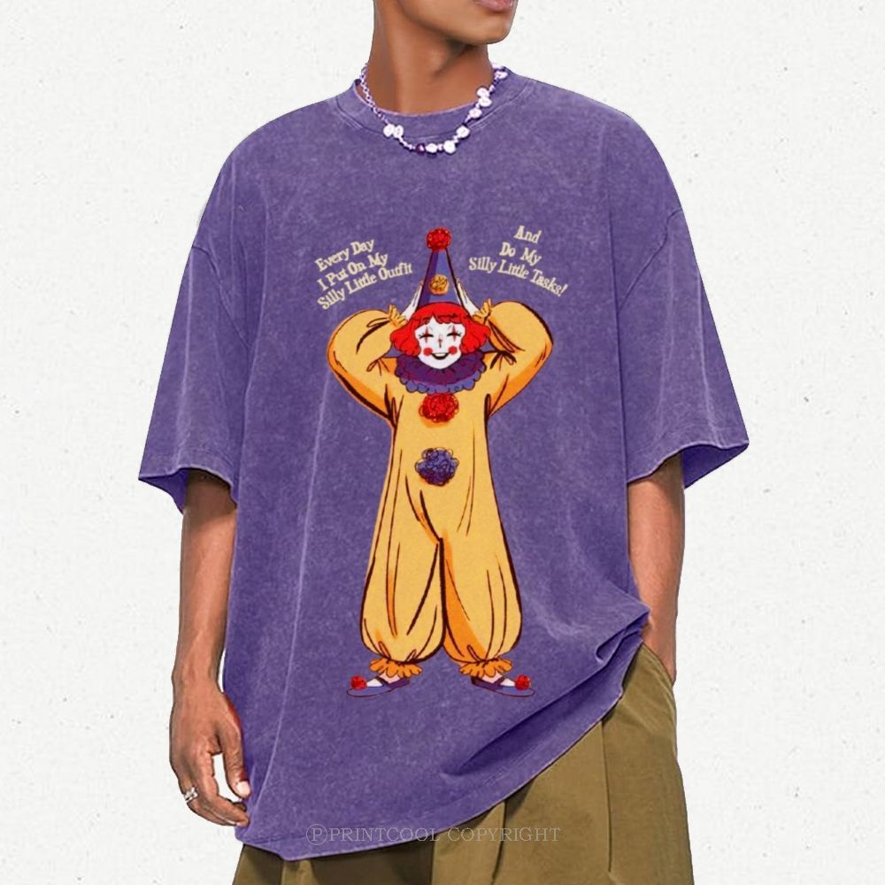 Yellow Clown Unisex Vintage Washed Tee
