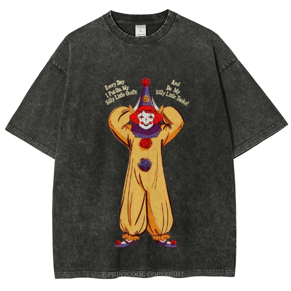 Yellow Clown Unisex Vintage Washed Tee
