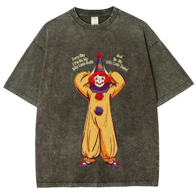 Yellow Clown Unisex Vintage Washed Tee