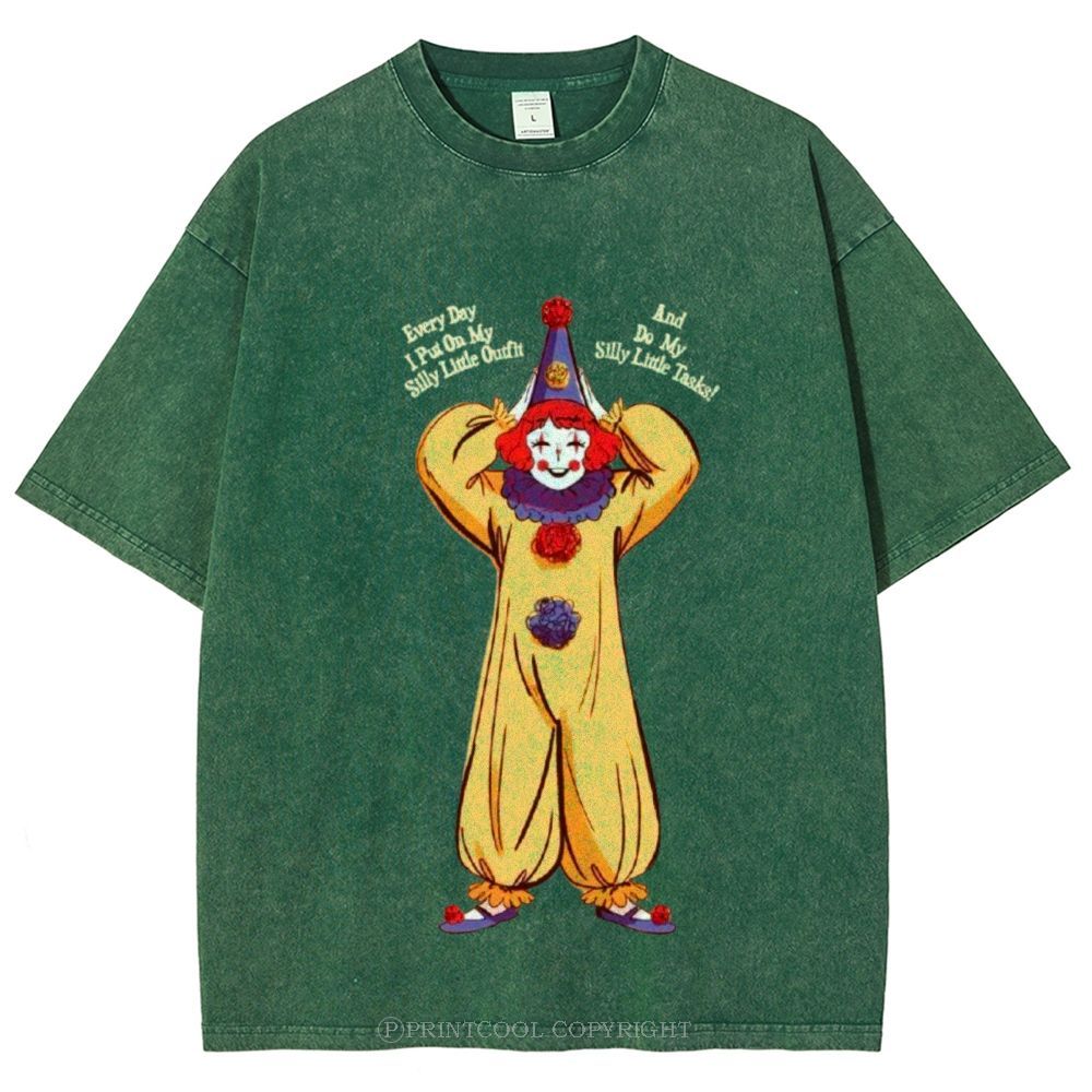 Yellow Clown Unisex Vintage Washed Tee