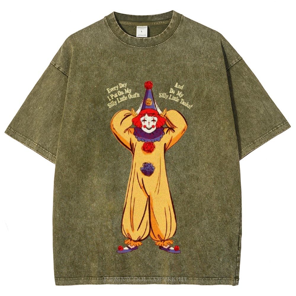 Yellow Clown Unisex Vintage Washed Tee