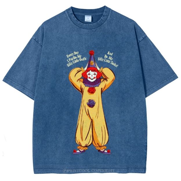 Yellow Clown Unisex Vintage Washed Tee