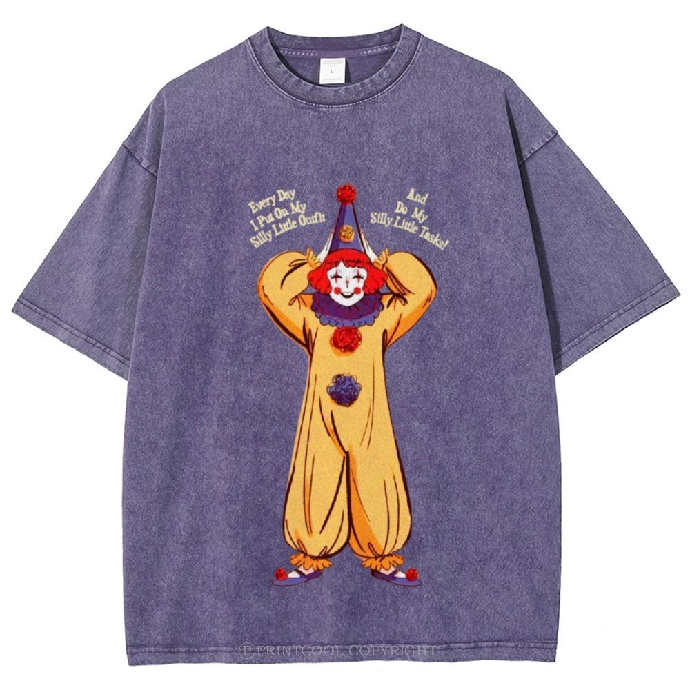 Yellow Clown Unisex Vintage Washed Tee
