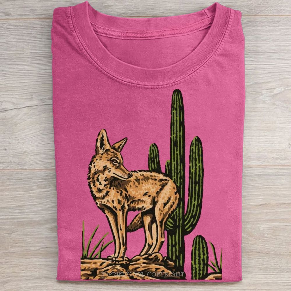 Desert Wolf Unisex Vintage Washed Tee